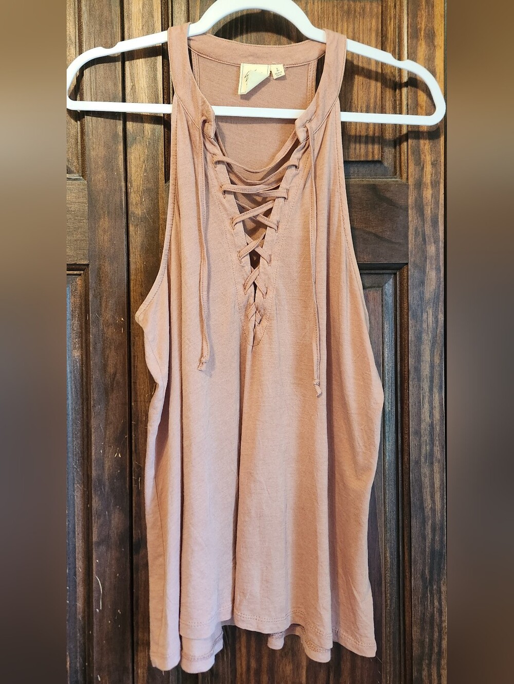 White Crow Mauve Lace-Up Tank